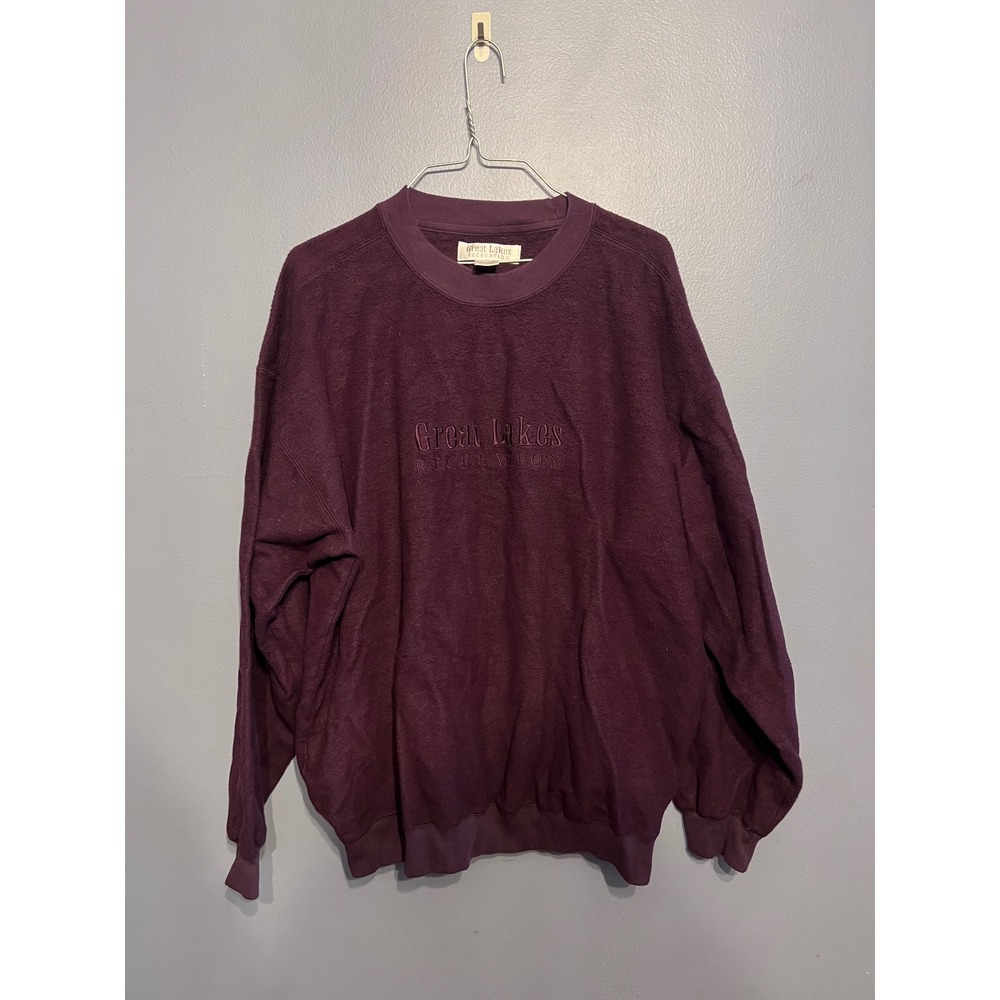 Vintage Purple Maroon Great Lakes Recreation Crewneck Sweatshirt SZ LG Y2K